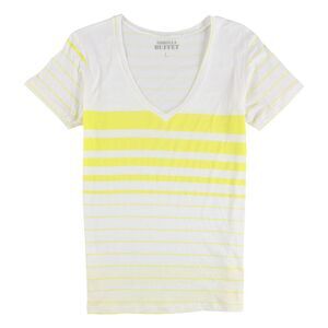 Gorilla Buffet Womens Filled stripes Basic T-Shirt, White, NWT